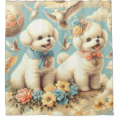  Schattigee Bichon Frisé Illustratie Douchegordijn (Voorkant)