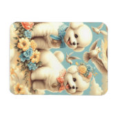 Schattigee Bichon Frisé Illustratie Magneet (Horizontaal)
