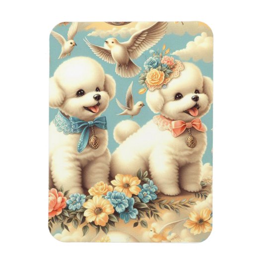 Schattigee Bichon Frisé Illustratie Magneet (Verticaal)