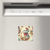 Schattigee  Bichon Frisé Illustratie Magneet (Insitu (Vaatwasser))