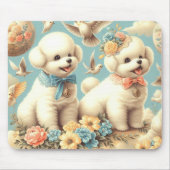 Schattigee Bichon Frisé Illustratie Muismat (Voorkant)