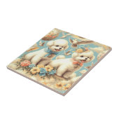  Schattigee Bichon Frisé Illustratie Tegeltje (Zijkant)