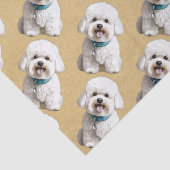 Schattigee Bichon Frise op Dappled Paper Achtergro Tissuepapier (Detail)