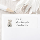 Schattigee Bichon Frise retouradres Mailinglabel Etiket (Insitu)