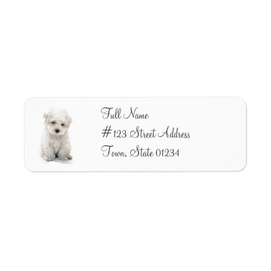 Schattigee Bichon Frise retouradres Mailinglabel Etiket (Voorkant)
