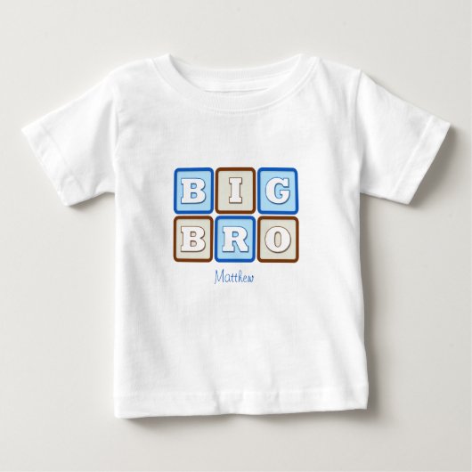 Schattigee Big Bro Word Block met naam (Voorkant)