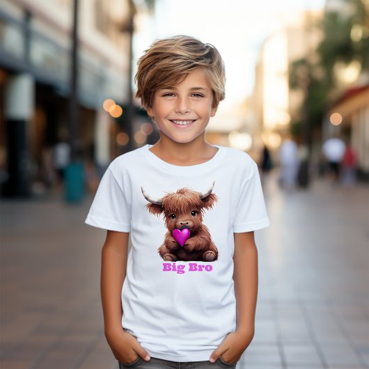 Schattigee Big Brother Roze Baby Koe T-shirt