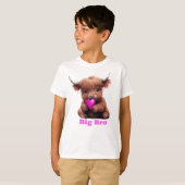 Schattigee Big Brother Roze Baby Koe T-shirt (Voorkant volledig)