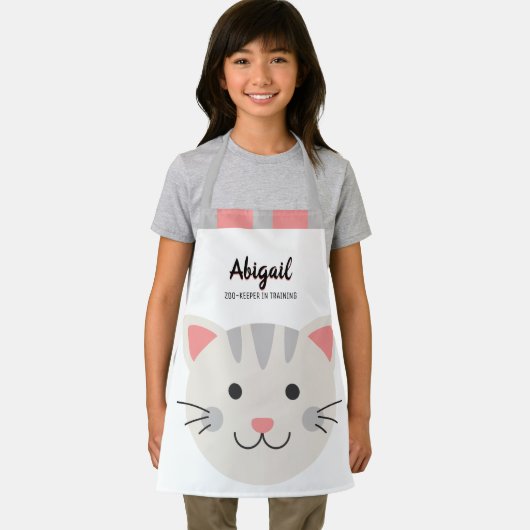 Schattigee BIG Cartoon Kitten Zoo Keeper in Traini Schort (Insitu)