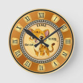 Schattigee Big Cat Fun Ronde Klok (Voorkant)