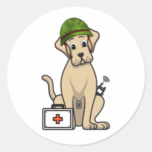 Schattigee Big Dog Dragen legerhelm Ronde Sticker