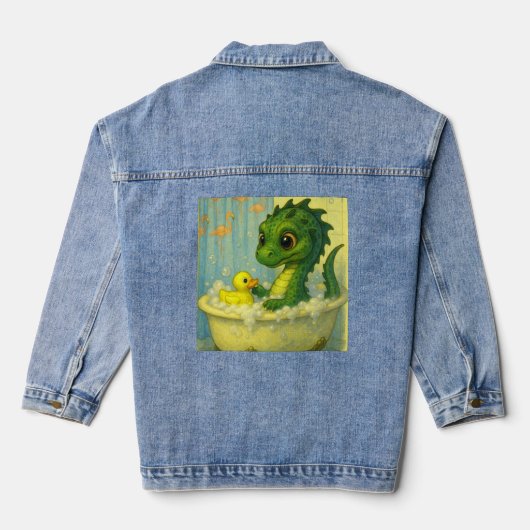 Schattigee Big Eye baby zee Slang Bubble Bath Fant Denim Jacket (Achterkant)