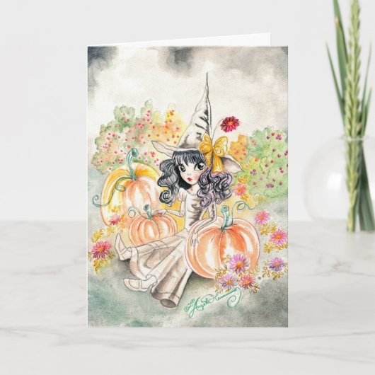 Schattigee Big Eye Girl Art Kaart (Voorkant)