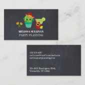 Schattigee Big-Eyed Cactus in Rode Sombrero Party  Visitekaartje (Voorkant / Achterkant)