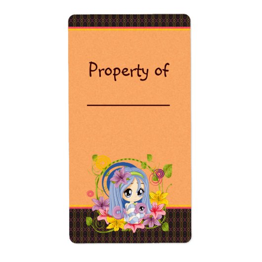 Schattigee Big Eyed Chibi Dragon Fairy Etiket (Voorkant)