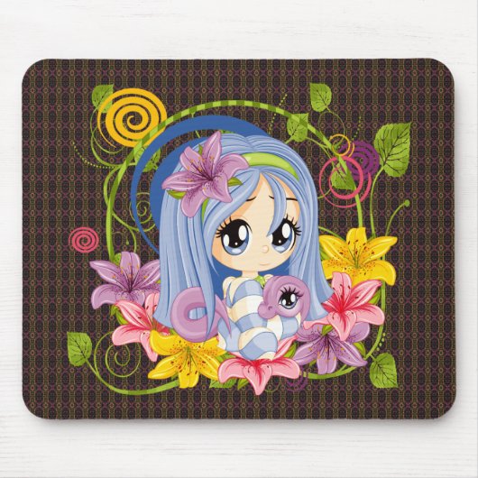 Schattigee Big Eyed Chibi Dragon Fairy Muismat (Voorkant)