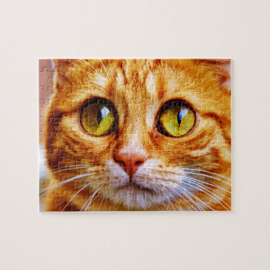 Schattigee Big Eyed Ginger Cat Legpuzzel (Horizontaal)