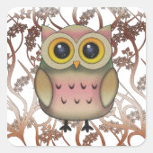 Schattigee Big Eyed Owl Stickers (Voorkant)