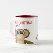 Schattigee Big Santa Hat Monkey Mok (Voorkant links)