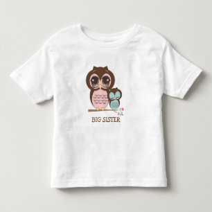 Schattigee Big Sister Owl met Sleepy Lil' Baby Bro Kinder Shirts