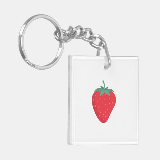 Schattigee Big Strawberry Sleutelhanger (Voorkant Links)