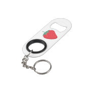 Schattigee Big Strawberry Sleutelhanger Mini Flessenopener (Achterkant Gekanteld)