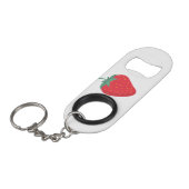 Schattigee Big Strawberry Sleutelhanger Mini Flessenopener (Voorkant Gekanteld)