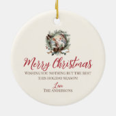 Schattigee biggen boerderijdieren Kerstmis pinecon Keramisch Ornament (Achterkant)