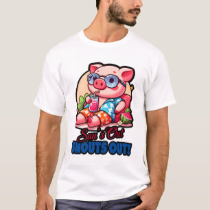 Schattigee biggen op vakantie t-shirt