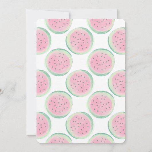 Schattigee biggetje eten watermeloen verjaardag kaart (Achterkant)