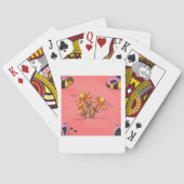 Schattigee bij en bloemenroze voorjaarstuin pokerkaarten (Achterkant)