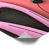 Schattigee bij en bloemenroze voorjaarstuin poster (Hoek)