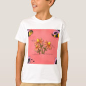 Schattigee bij en bloemenroze voorjaarstuin t-shirt (Voorkant)