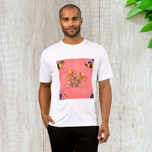 Schattigee bij en bloemenroze voorjaarstuin t-shirt