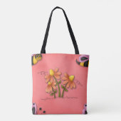 Schattigee bij en bloemenroze voorjaarstuin tote bag (Achterkant)