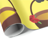 Schattigee bij met honingpot met bloem cadeaupapier (Rol Hoek)