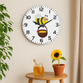 Schattigee bij met honingpot met bloem grote klok