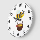 Schattigee bij met honingpot met bloem grote klok (Hoek)