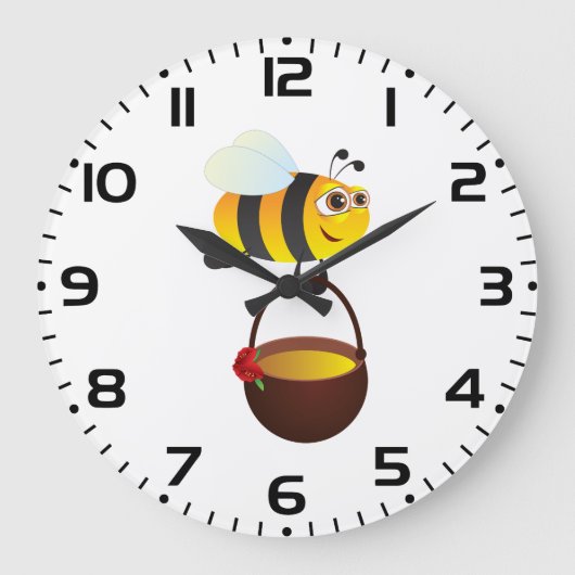 Schattigee bij met honingpot met bloem grote klok (Voorkant)