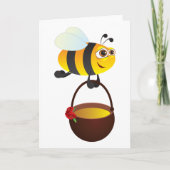 Schattigee bij met honingpot met bloem kaart (Voorkant)
