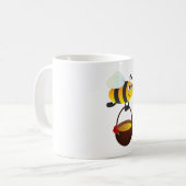 Schattigee bij met honingpot met bloem koffiemok (Voorkant links)