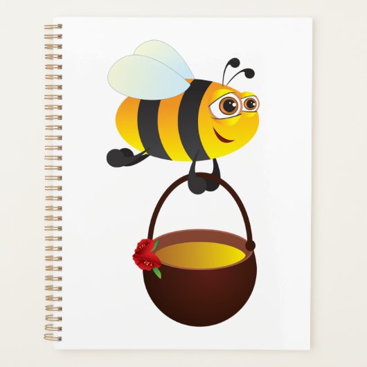 Schattigee bij met honingpot met bloem planner (Voorkant)