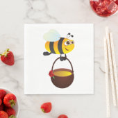 Schattigee bij met honingpot met bloem servet (Insitu)