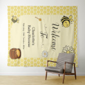 Schattigee bij met Sweet Honey Baby shower achterg Wandkleed (In Situ (horizontaal))