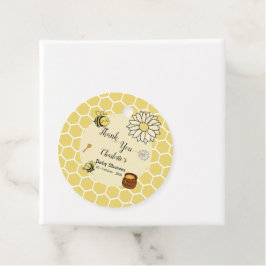 Schattigee bij met Sweet Honey Baby shower Bedankjes Labels
