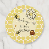 Schattigee bij met Sweet Honey Baby shower Bedankjes Labels (Achterkant)