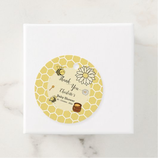 Schattigee bij met Sweet Honey Baby shower Bedankjes Labels (In situ)