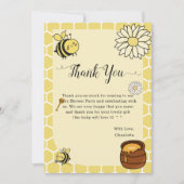 Schattigee bij met Sweet Honey Baby shower Bedankkaart (Voorkant)
