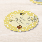 Schattigee bij met Sweet Honey Baby shower Kartonnen Onderzetters (Gekanteld)