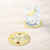 Schattigee bij met Sweet Honey Baby shower Kartonnen Onderzetters (Insitu)